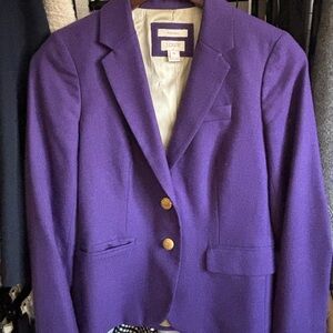 J.Crew Purple Blazer with Gold Buttons